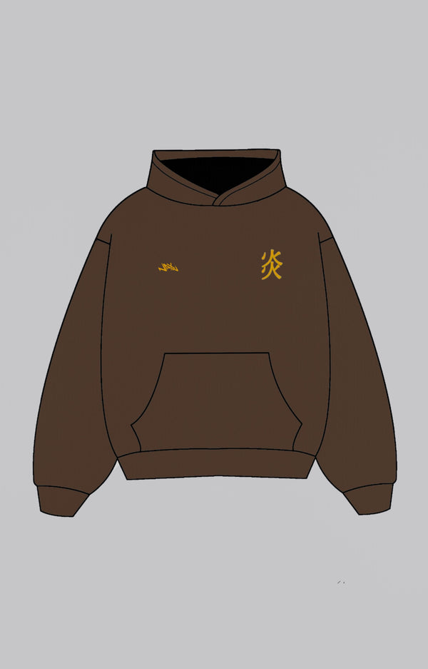 PRE-ORDER: BROWN FIRE HOODIE